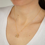 Diamond Turtle Pendant on 46cm Chain in Gold Plated Sterling Silver