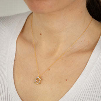 Diamond Turtle Pendant on 46cm Chain in Gold Plated Sterling Silver