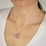 Diamond Heart Pendant on Chain in Sterling Silver