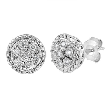 0.45 Carat Diamond Stud Earrings and Pendant on 45cm Chain Set in Sterling Silver