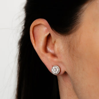 0.45 Carat Diamond Stud Earrings and Pendant on Chain Set in Gold Plated Sterling Silver