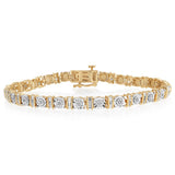 1/5 Carat Diamond 19cm Bracelet in Gold Plated Sterling Silver