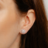Diamond Stud Earrings in Sterling Silver