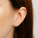 Diamond Stud Earrings in Gold Plated Sterling Silver