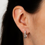 Diamond Hoop Earrings in Sterling Silver