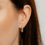 Diamond Hoop Earrings in Gold Plated Sterling Silver
