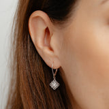 Diamond Drop Earrings in Sterling Silver