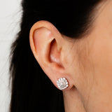 Diamond Stud Earrings in Sterling Silver