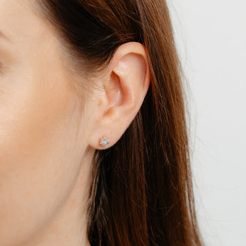 Diamond Stud Earrings in Gold Plated Sterling Silver