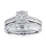 1/5 Carat Diamond 2-Ring Bridal Set in Sterling Silver