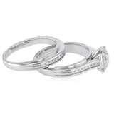 1/5 Carat Diamond 2-Ring Bridal Set in Sterling Silver