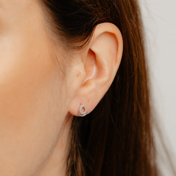 Diamond Stud Earrings in Sterling Silver