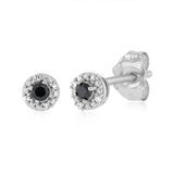 Diamond Stud Earrings in Sterling Silver