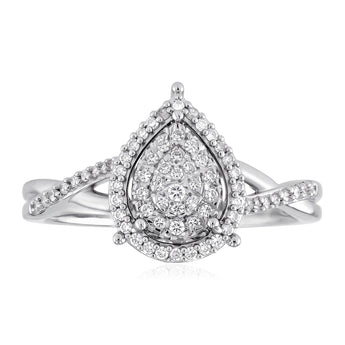 1/5 Carat Diamond Ring in Sterling Silver