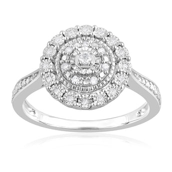 24 Diamonds Ring in Sterling Silver