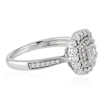 21 Diamonds Ring in Sterling Silver
