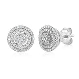 Diamond Stud Earrings in Sterling Silver