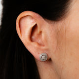 Diamond Stud Earrings in Sterling Silver