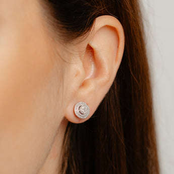 Diamond Stud Earrings in Sterling Silver