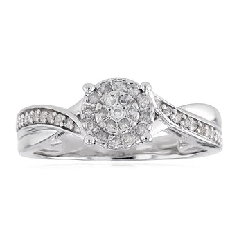 1/6 Carat Diamond Ring in Sterling Silver