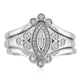 1/10 Carat Diamond 3-Piece Bridal Set in Sterling Silver