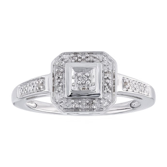 Diamond Ring in Sterling Silver