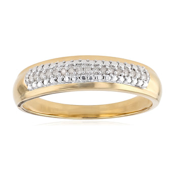 Diamond Ring for Him in Gold Plated Sterling Silver