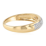 Diamond Ring for Him in Gold Plated Sterling Silver