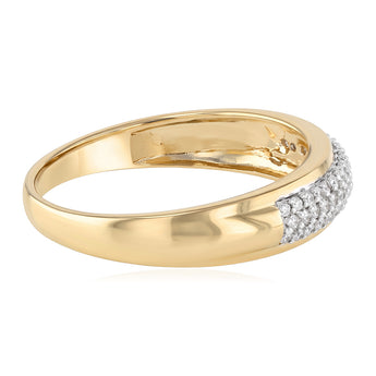 Diamond Ring for Him in Gold Plated Sterling Silver