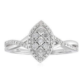23 Diamonds Ring in Sterling Silver