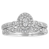 1/4 Carat Diamond 2-Ring Bridal Set in Sterling Silver