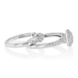 1/4 Carat Diamond 2-Ring Bridal Set in Sterling Silver