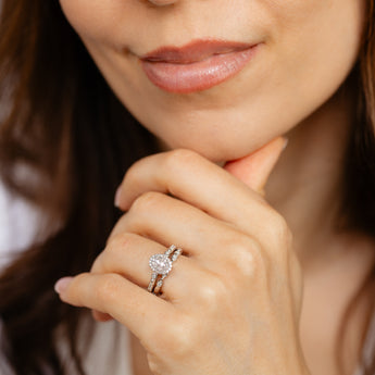 1/4 Carat Diamond 2-Ring Bridal Set in Sterling Silver