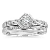1/4 Carat Diamond 2-Ring Bridal Set in Sterling Silver