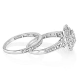 1 Carat Diamond 2-Ring Bridal Set in 9ct White Gold
