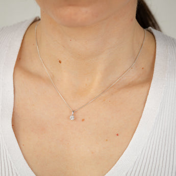 1/3 Carat Diamond Solitaire Pendant in 9ct White Gold