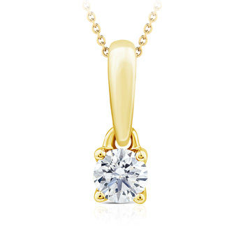 1/10 Carat Diamond Pendant in 9ct Yellow Gold