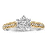 1/6 Carat Diamond Ring in 9ct Yellow Gold and Sterling Silver