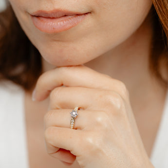 1/5 Carat Diamond Ring in 9ct Yellow Gold and Sterling Silver