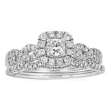 1/2 Carat 2 Ring Bridal Set in 10ct White Gold