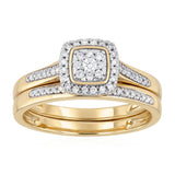 1/5 Carat Diamond Bridal Set Ring in 9ct Yellow Gold