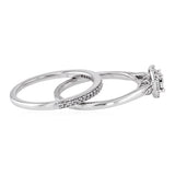 1/4 Carat Diamond 2-Ring Bridal Set in 9ct White Gold