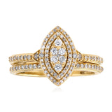 0.40 Carat Diamond 2-Ring Bridal Set in 9ct Yellow Gold
