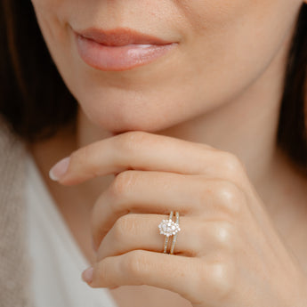 1/2 Carat Diamond 2-Ring Bridal Set in 9ct Yellow Gold
