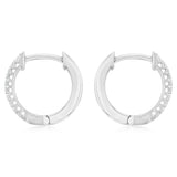 1/10 Carat Diamond Hoop Earrings in Sterling Silver