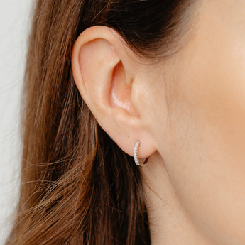 1/10 Carat Diamond Hoop Earrings in Sterling Silver