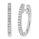 1/10 Carat Diamond Hoop Earrings in Sterling Silver