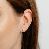 1/10 Carat Diamond Stud Earrings in Sterling Silver