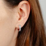 1/10 Carat Diamond Hoop Earrings in Sterling Silver