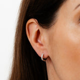 1/10 Carat Diamond Hoop Earrings in Sterling Silver